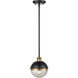 Ellmira 1 Light 6.75 inch Matte Black/ Aged Brass Indoor Pendant Ceiling Light
